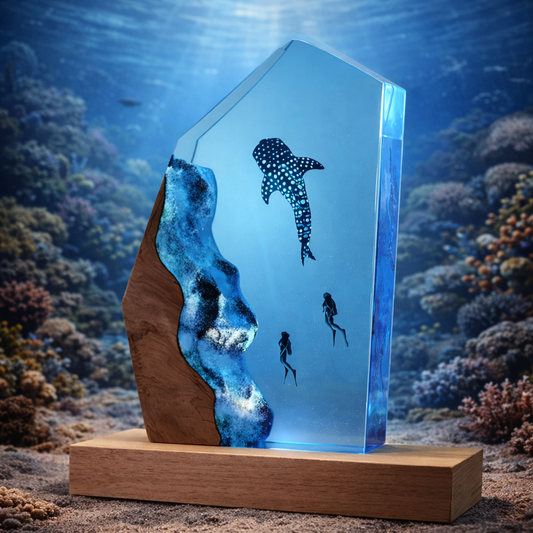 Dot Whale Divers Resin Lamp