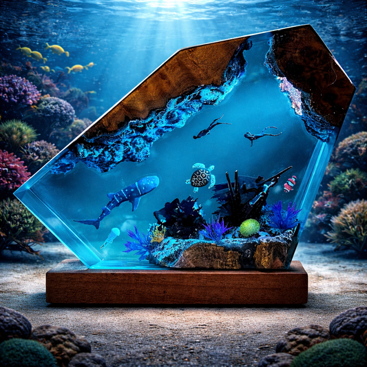 Halfway Ship Ocean Resin Lamp