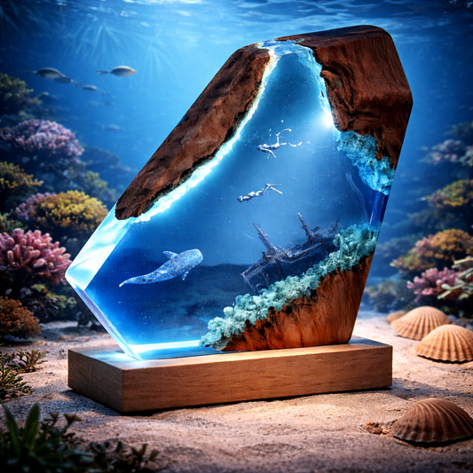 Ship Diver Resin Lamp