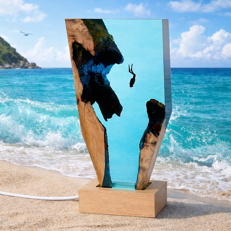 Diver Resin Lamp